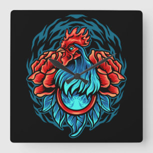 Rooster  square wall clock