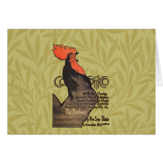 Rooster Steinlen Cocorico French Art (Front Horizontal)