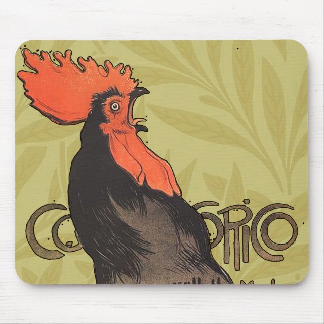 Rooster Steinlen Cocorico French Art Mouse Pad (Front)