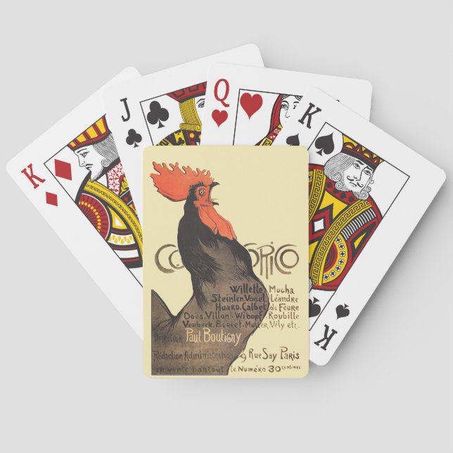 Rooster Steinlen Cocorico French Art Playing Cards (Back)