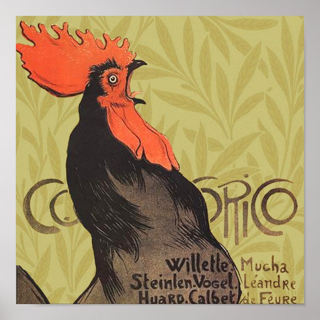 Rooster Steinlen Cocorico French Art Poster (Front)