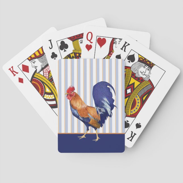 Rooster stripes Playing Cards (Back)