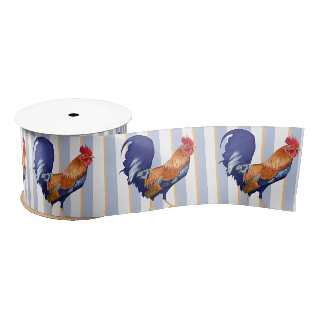 Rooster Stripes Satin Ribbon (Spool)