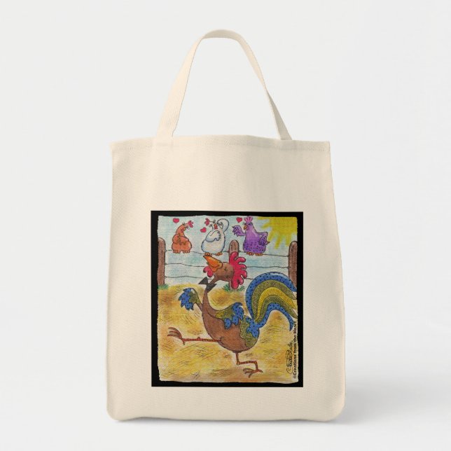 Rooster Strut Tote Bag (Front)