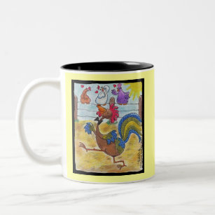 Rooster Strut Two-Tone Coffee Mug
