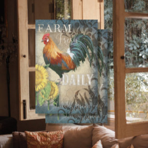 Rooster Sunflower Farm Fresh Typography Decoupage Tissue Paper