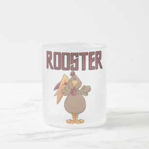 Rooster T-shirts and Gifts Frosted Glass Coffee Mug