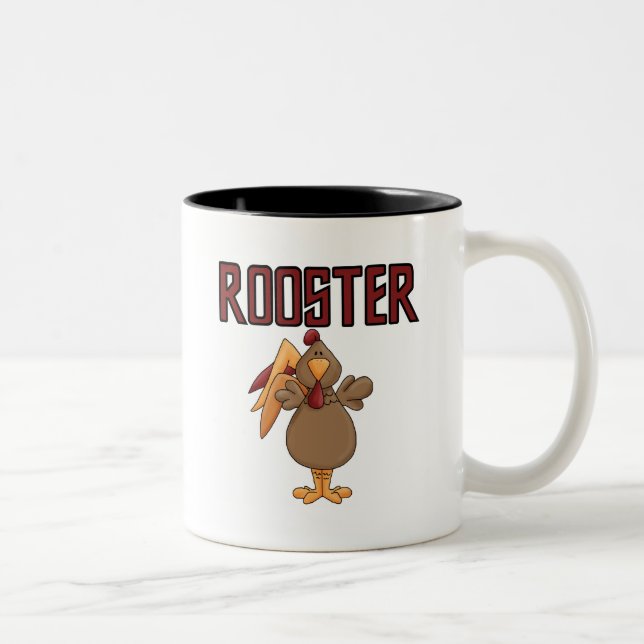 Rooster T-shirts and Gifts Two-Tone Coffee Mug (Right)