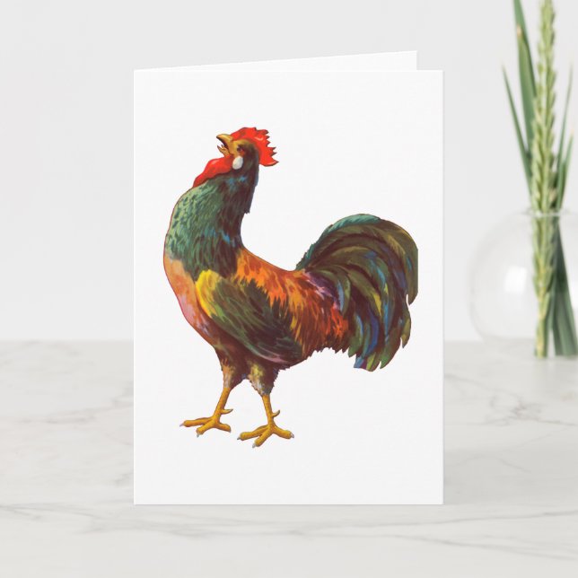 Rooster Vintage Kitchen Crate Art Card (Front)