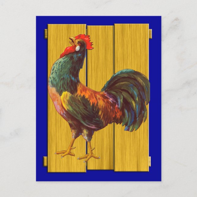 Rooster Vintage Kitchen Crate Art Postcards (Front)