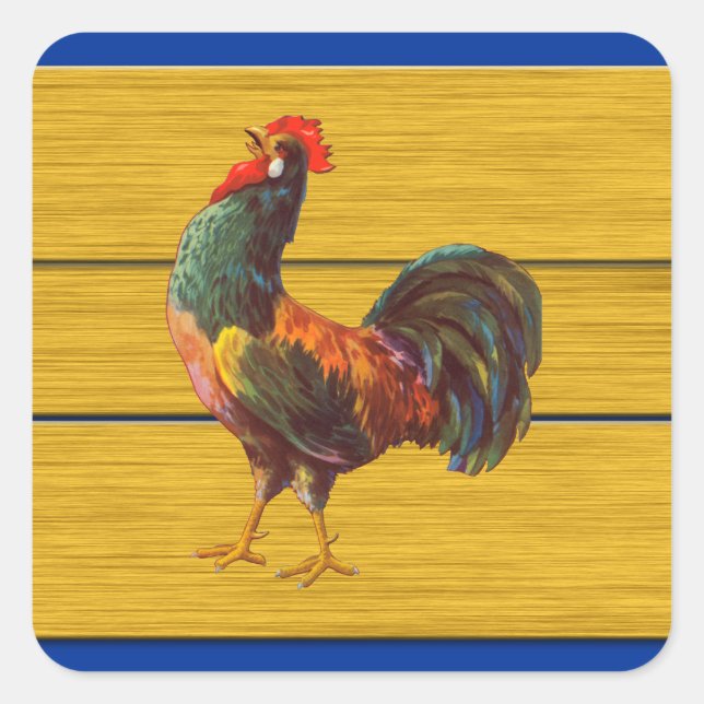 Rooster Vintage Kitchen Crate Art Sticker (Front)