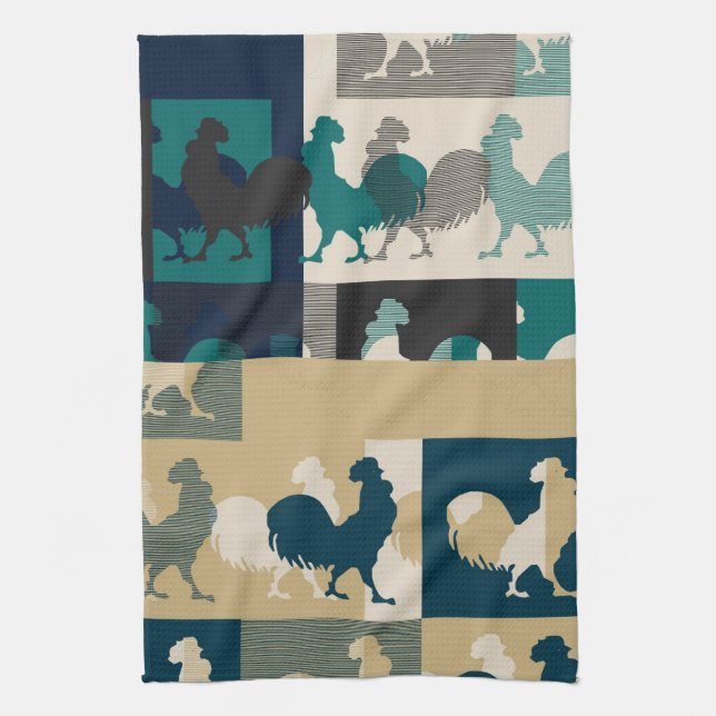 Rooster Vintage - Kitchen Towel (Vertical)
