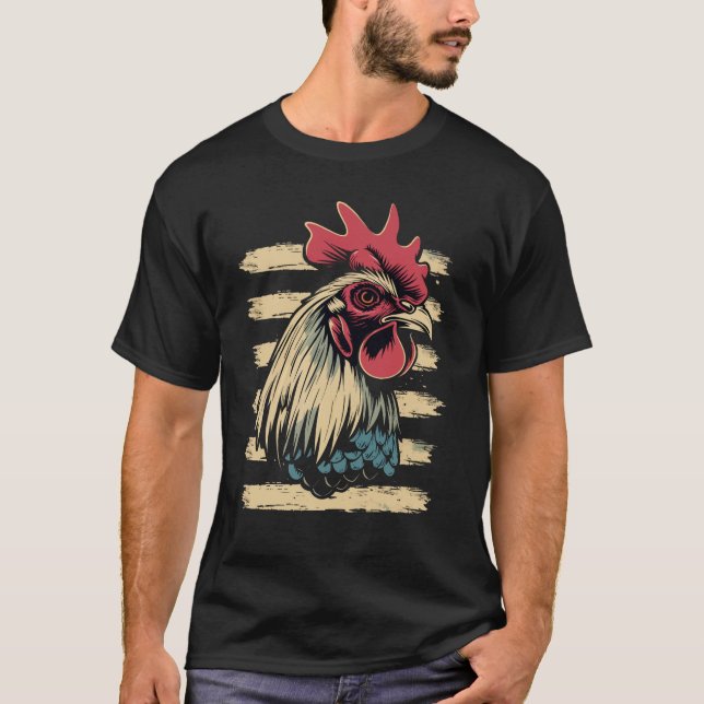 Rooster vintage portrait T-Shirt (Front)