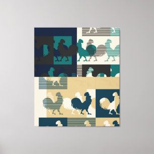 ROOSTER VINTAGE Wrapped Canvas