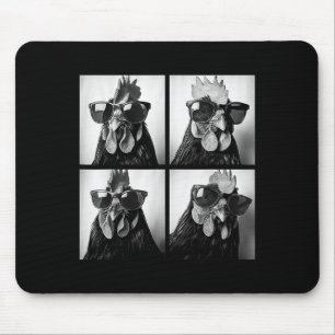Rooster Wearing Sungles Photobooth Selfie Farm Chi Mouse Pad
