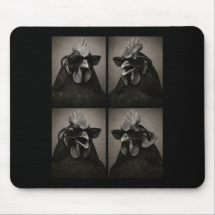 Rooster Wearing Sungles Photobooth Selfie Farm Chi Mouse Pad