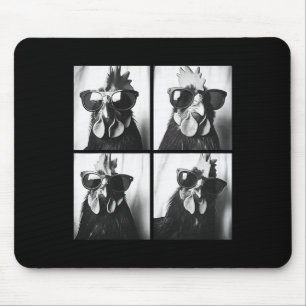 Rooster Wearing Sungles Photobooth Selfie Farm Chi Mouse Pad