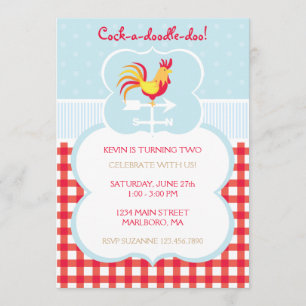 Rooster Weather Vane Birthday Invitation