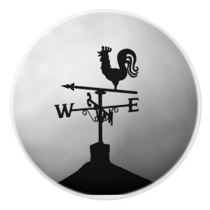 Rooster Weathervane Ceramic Knob