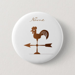 Rooster Weathervane Thunder_Cove 6 Cm Round Badge