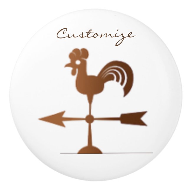 Rooster Weathervane Thunder_Cove Ceramic Knob (Front)