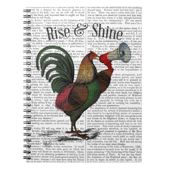 Rooster With Loudhailer 2 Spiral Notebook (Front)