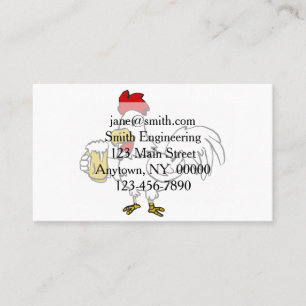 Rooster with mug beer   choose background color business card