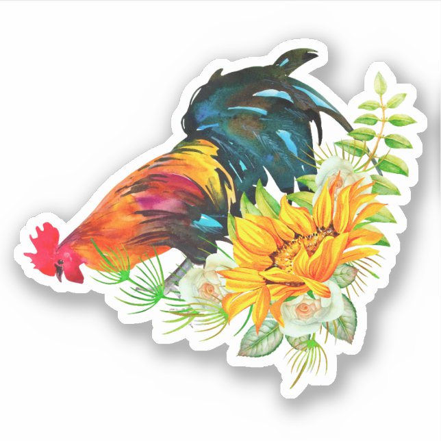 Rooster with Sunflowers (Front)