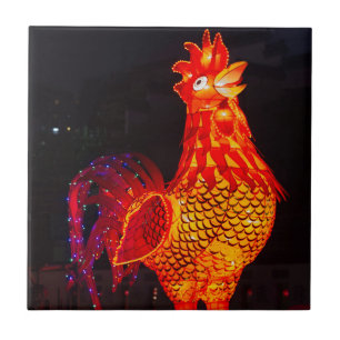 Rooster Zodiac Symbol Lantern Tile