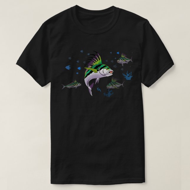Roosterfish Shirt Rooster Fish Shirt Fishing Fish (Design Front)