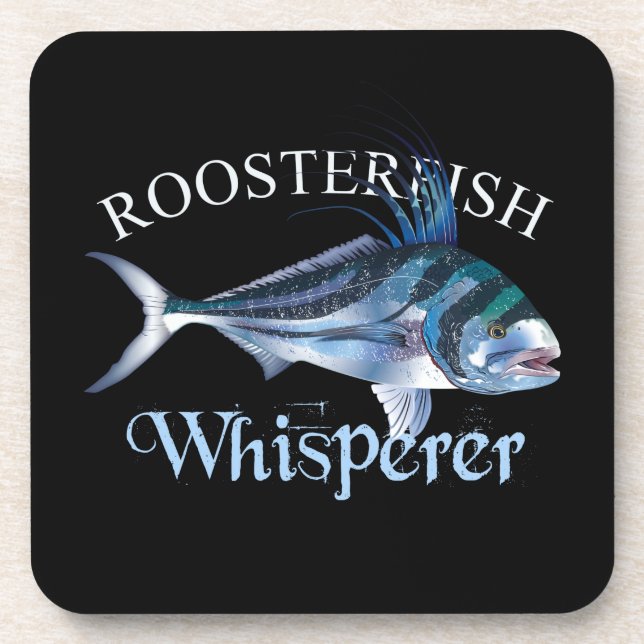 Roosterfish Whisperer Dark Coloured Coaster (Front)