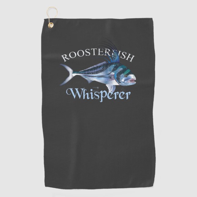 Roosterfish Whisperer Dark Coloured Fishing Towel (Front)