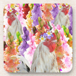 Roosters And HollyHocks, Coasters
