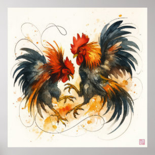 Roosters - Archival Print