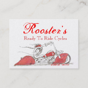 'Rooster's' Gleaming Gold Cycle Business Cards