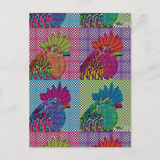 Roosters Gone Psycho Postcard