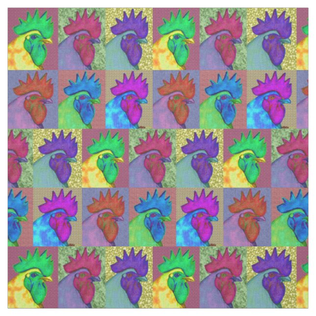 Roosters Gone Wild! Fabric (Swatch)