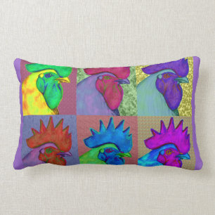 Roosters Gone Wild! Lumbar Cushion
