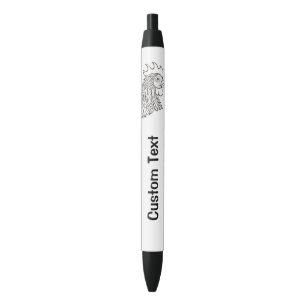 Rooster's Head Line Art Black Ink Pen