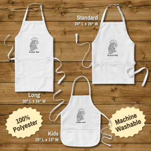 Rooster's Head Line Art Long Apron