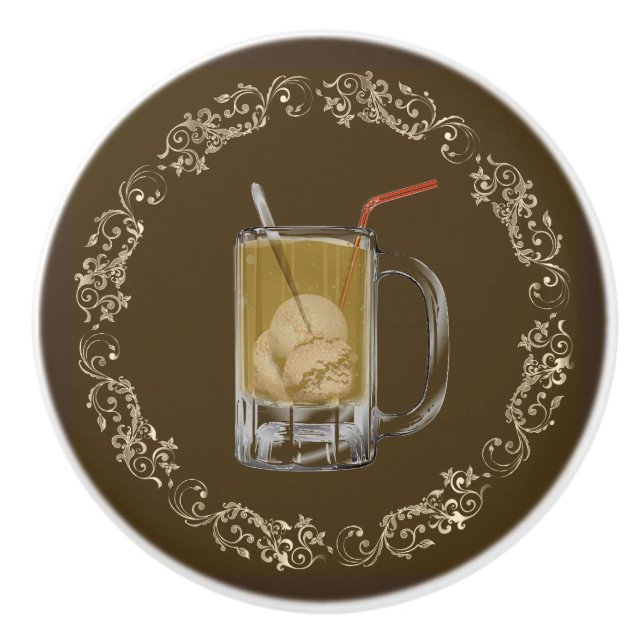 Root beer float ceramic knob (Front)