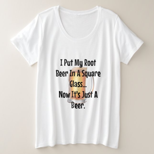 Root Beer Square Cup Math Joke Shirt Funny (Design Front)