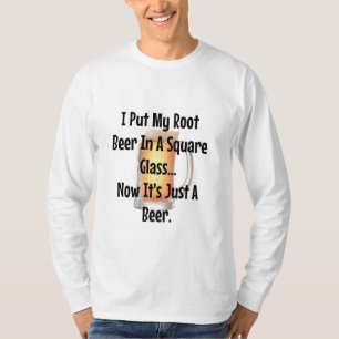 Root Beer Square Cup Math Joke Shirt Funny