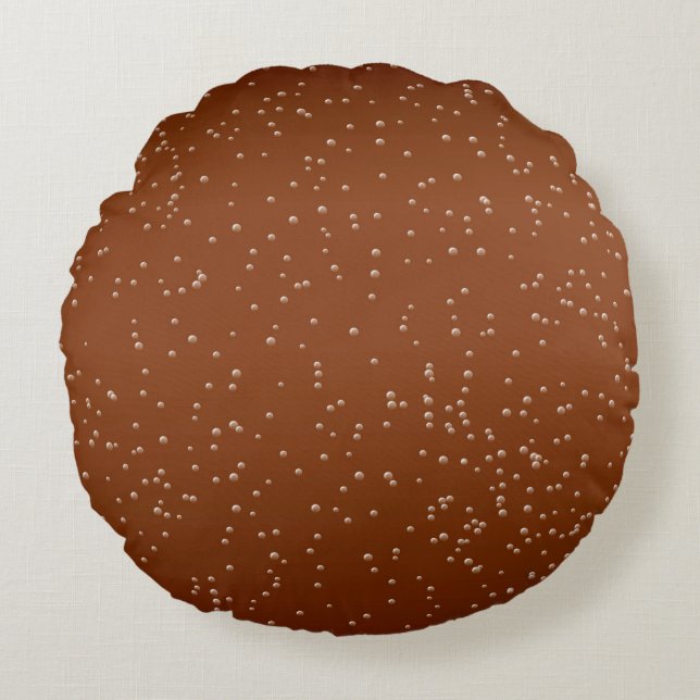 Root Beer with Tiny Bubbles Background Art Round Cushion (Front)