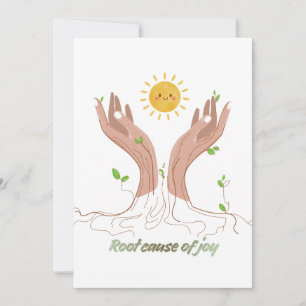 Root Cause of Joy   Nature Hands and Sun Greeting  Holiday Card
