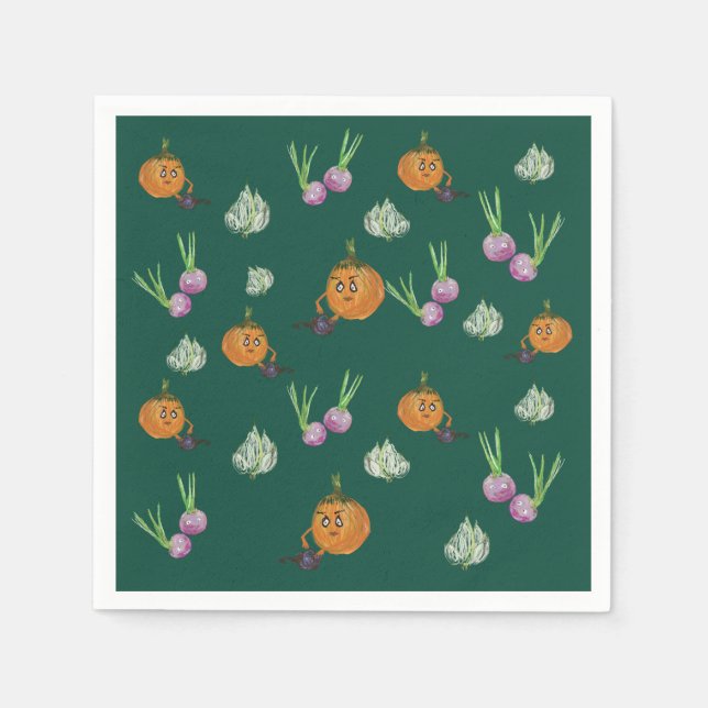 Root crops, cute vegetables napkin (Front)