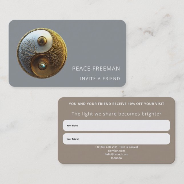 Root of Harmony | Yin Yang Design Business Card (Front/Back)