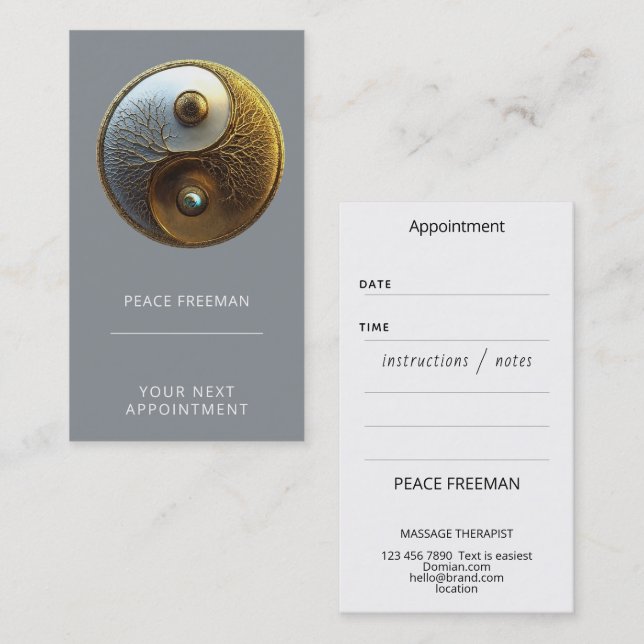 Root of Harmony | Yin Yang Design Business Card (Front/Back)