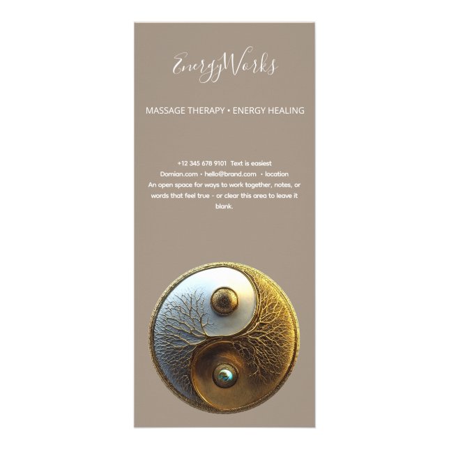 Root of Harmony | Yin Yang Design Rack Card (Back)