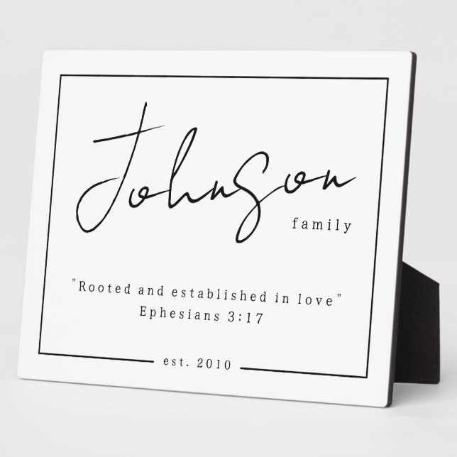 Rooted and established in love Ephesians 3:17 Sign Plaque (Side)